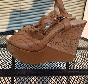 Aldo tan slingback platform wedge with stitching10